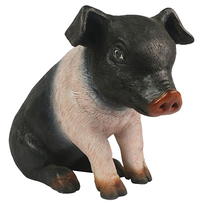 Resin Sitting Piglet - Click Image to Close